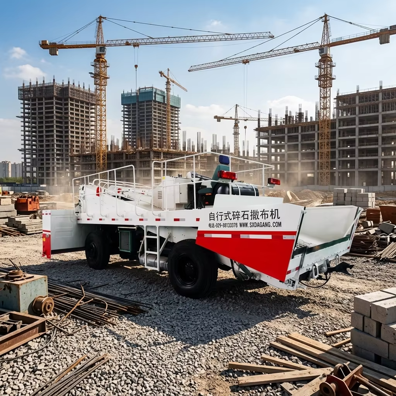 SS6000 سیلر تراشه خودران، 6m بدون مرحله تنظیم شده پهنای گسترش Asphalt Chip Spreader برای تعمیر و نگهداری جاده بزرگراه