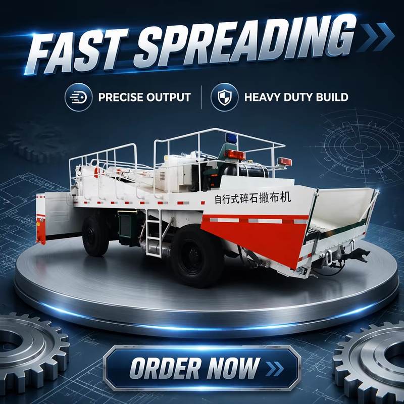 SS6000 سیلر تراشه خودران، 6m بدون مرحله تنظیم شده پهنای گسترش Asphalt Chip Spreader برای تعمیر و نگهداری جاده بزرگراه