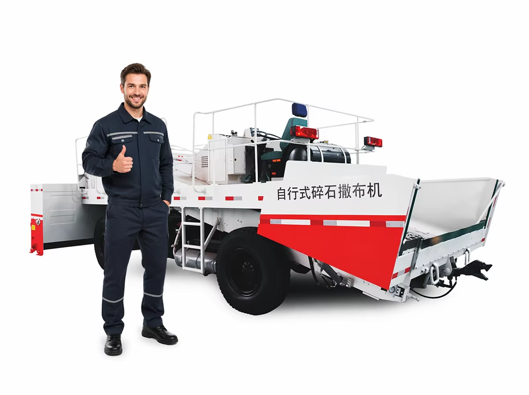 SS6000 سیلر تراشه خودران، 6m بدون مرحله تنظیم شده پهنای گسترش Asphalt Chip Spreader برای تعمیر و نگهداری جاده بزرگراه