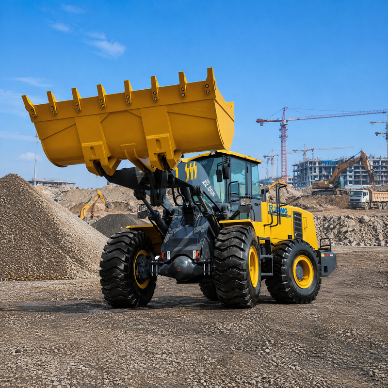 لودر چرخ جلو XCMG ZL50GN با ظرفیت 5 تن و باکت 3.2 متر مکعبی، لودر سنگین ساختمانی